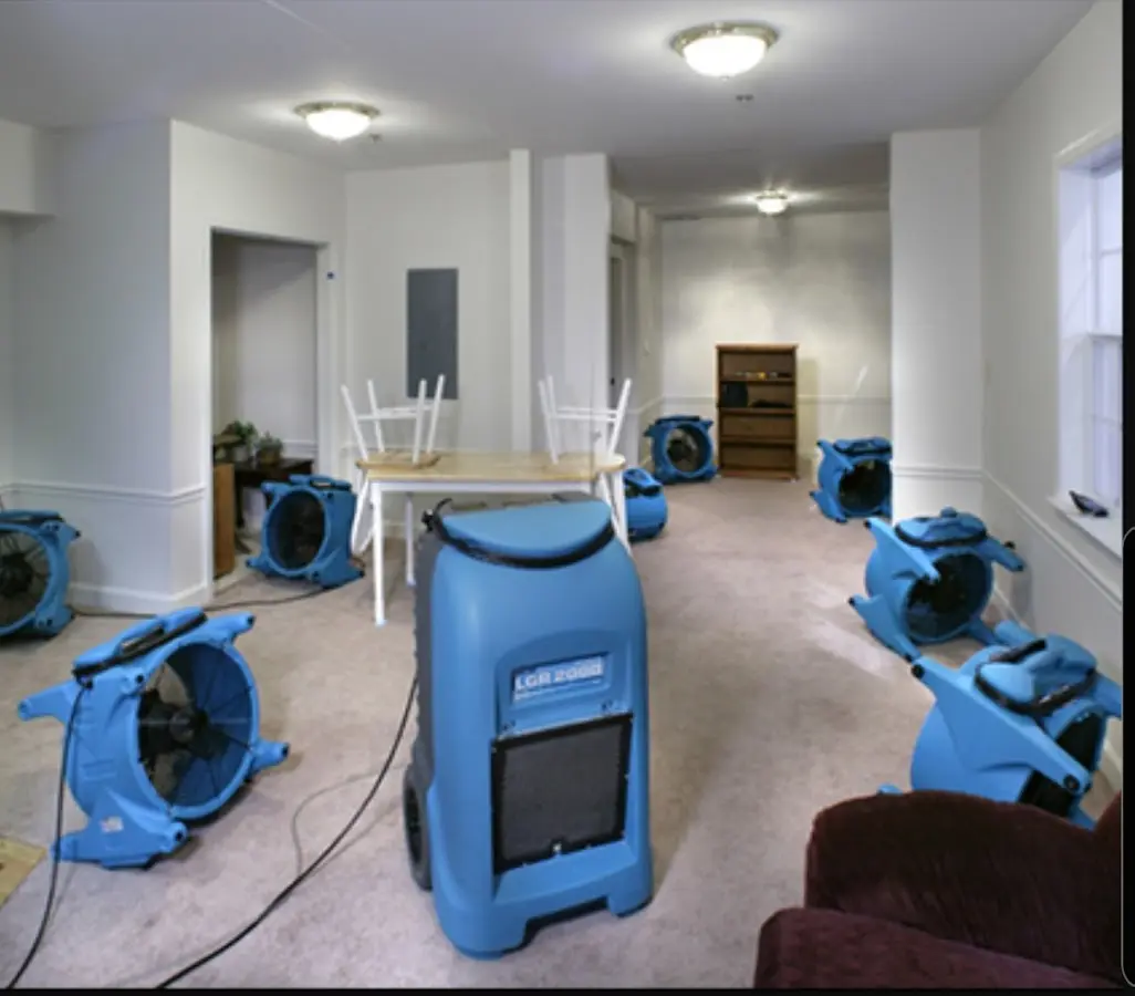 Air movers and dehumidifier setup for Water Extraction & Removal in Fallbrook